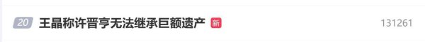 王晶走漏许晋亨难以经受精深遗产：每月仅获二百万港元生活费